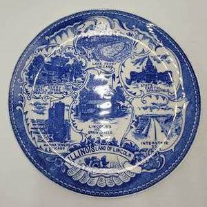 Vintage 10 38 and 9 38 Commemorative Illinois Plates