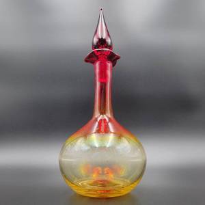 Blenko Mid-Century Amberina Glass Decanter