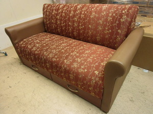 lot 411 image: LOVE SEAT W STORAGE DRAWERS