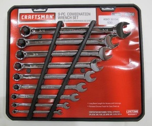 lot 530 image: Craftsman 9-Piece SAE Standard Combination Wrench Set