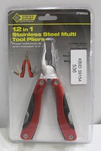 lot 536 image: Steel Grip 12-in-1 Stainless Steel Multi Tool with Pliers