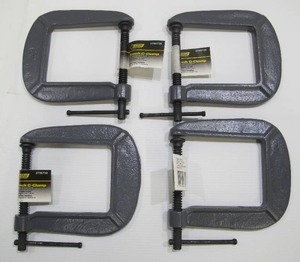 lot 540 image: 4-Pack Steel Grip 3 Inch C-Clamps