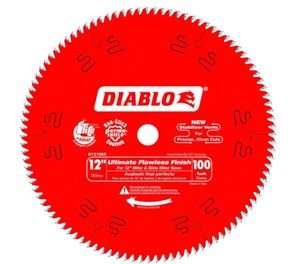 lot 528 image: Diablo 12 in. x 100-Teeth Ultimate Polished Finish Saw Blade