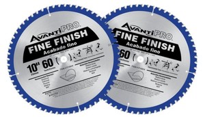 lot 546 image: Avanti 10 in. x 60-Tooth Fine Finish Saw Blade (2-Pack)