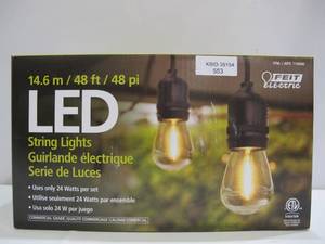 lot 553 image: Feit Electric Outdoor LED String Lights - 48 Feet