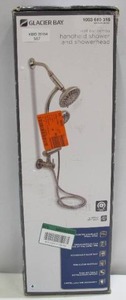lot 557 image: Glacier Bay 6-Spray Wall Bar Raincan Showerhead with 6-Spray Handshower in Brushed Nickel