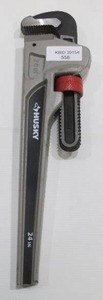 lot 558 image: 24 in. Aluminum Pipe Wrench with 2-12 in. Jaw Capacity