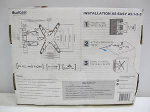lot 577 image: QualGear White QG-TM-004-WHT 23 to 55inch Contemporary Full Motion TV Wall Mount