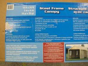 lot 514 image: Steel Frame Canopy - 10 Feet X 20 Feet - For Car Storage, Camping, etc