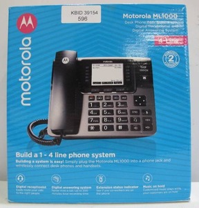 lot 596 image: Motorola ML1000 Desk Phone Base Station with Answering Machine