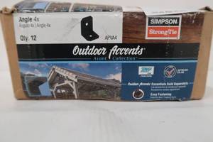 lot 610 image: Simpson Strong Tie Outdoor Accents Avant Collection ZMAX, Black Powder-Coated 90-degree Angle for 4x Lumber APVA4 - 13 pack