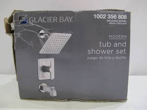 lot 615 image: Glacier Bay Modern Single-Handle 1-Spray Tub and Shower Faucet in Brushed Nickel