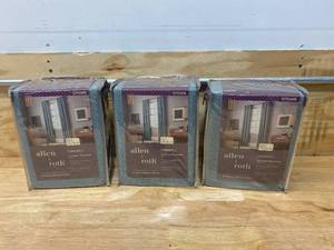 lot 29 image: ALLEN  ROTH Lot of 3-  84-in Mineral Faux Linen Light Filtering Grommet Single Curtain Panels