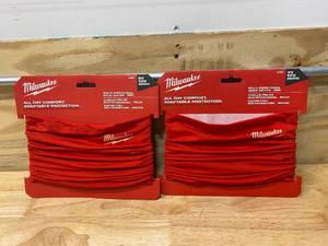 lot 34 image: MILWAUKEE Lot of 2-  Red Multi-Functional Neck Gaiters