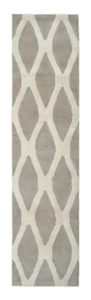 lot 38 image: ALLEN  ROTH Barrbridge 2 x 8 Stone Cameo Trellis Mid-Century Modern Runner
