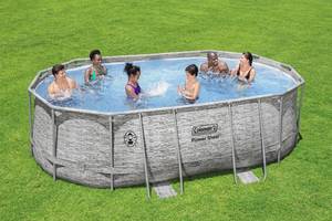 lot 10 image: COLEMAN Power Steel Frame 16 x 10 x 48 Oval Pool Set