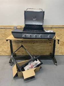 lot 108 image: NEXGRILL 4-Burner Propane Gas Grill in Black with Side Burner and Stainless Steel Main Lid