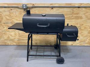 lot 77 image: NEXGRILL 29 in. Barrel Charcoal GrillSmoker in Black