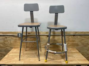 lot 118 image: Lot of 2 Stools with Backrests