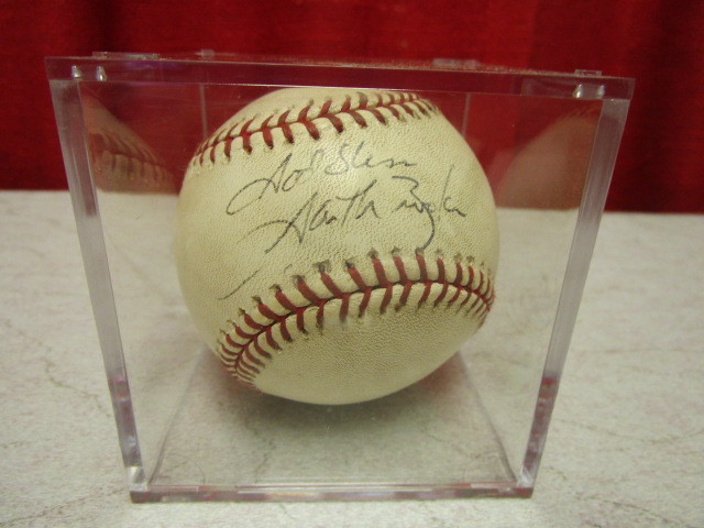 lot 453 image: GARTH BROOKS AUTOGRAPHED MAJOR LEAGUE BASEBALL, GOD BLESS