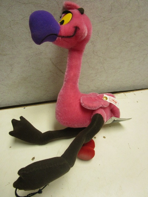 lot 624 image: DISNEY FANTASIA LMTD. EDITION FLAMINGO, HANDCRAFTED BY STEIFF IN GERMANY, 42000, PINK MOHAIR
