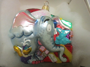 lot 366 image: CHRISTOPHER RADKO THE WUBBULOUS WORLD OF DR. SUESS HORTON GLASS ORNAMENT, W ORIGINAL BOX