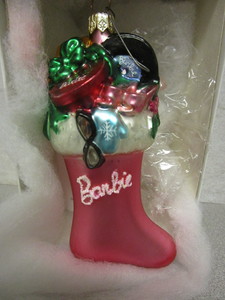 lot 367 image: CHRISTOPHER RADKO BARBIE GLASS ORNAMENT, W ORIGINAL BOX