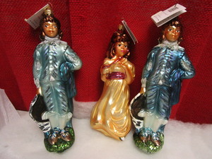 lot 415 image: CHRISTOPHER RADKO THE BLUE BOY (2) AND PINKIE GLASS HOLIDAY ORNAMENTS