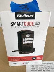 KWICKSET 917 SmartCode Venetian Bronze Electronic Single-Cylinder Tustin Door Lever Featuring SmartKey Security