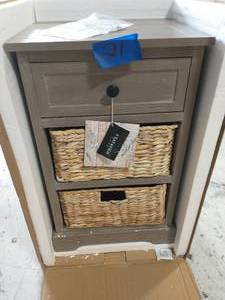 1 SAFAVIEH Carrie White Washed Storage Side Table