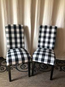 Black & White Checkered Chair Set