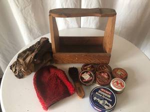 Old Wood Shoe Shining Kit