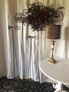 Set of 3 Tall Candle Holders, Lamp & Arrangement
