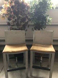 2 Artificial Trees & 2 Metal Stools