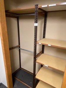 lot 16 image: Storage Closet Shelving  Hanger Rack