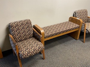 lot 24 image: 5-Piece Waiting Room Bench & Chair Set