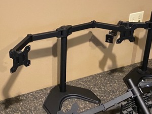 lot 31 image: Lot Of (3) Dual-Monitor Stands
