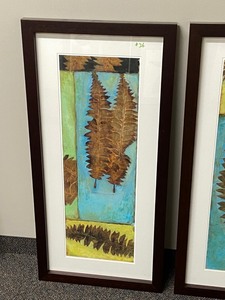 lot 36 image: Lot Of (2) Matching Framed Canvas Paintings