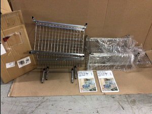 Silver Cabinet Organizer with Double Pull Out Basket Customer Returns See Pictures