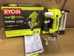 ONE 18V Lithium-Ion AirStrike 18-Gauge Cordless Narrow Crown Stapler with Sample Staples (Tool Only) by RYOBI Customer Returns See Pictures