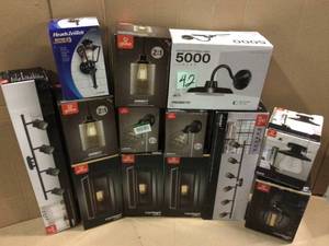 MIX LOT Balvin 1-Light Black Outdoor Wall Lantern Sconce Customer Returns See Pictures