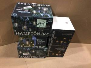 24-Light IndoorOutdoor 48 ft. String Light with S14 Single Filament LED Bulbs by Hampton Bay Customer Returns See Pictures