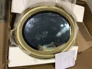 23.5 in. x 29 in. Recessed or Surface Mount Mirrored Medicine Cabinet in Gold Customer Returns See Pictures
