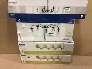 MIX LOT LAMP AND Pacolet 5-Light Textured Black Chandelier Customer Returns See Pictures
