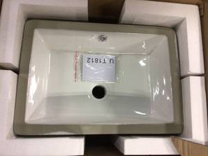 17 in. x 12 in. Rectangle Undermount Bathroom Vessel Sink White by Boyel Living Customer Returns See Pictures