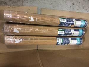 Solstice Woodtone Cordless Light Filtering Vinyl Roll-Up Blind with 14 in. Oval Slats 36 in. W x 72 in. L by ACHIM