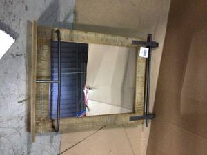 Medium Rectangle Natural Contemporary Mirror (25 in. H x 19.75 in. W) Customer Returns See Pictures