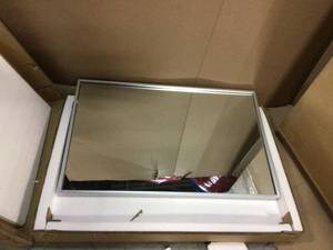 Small Rectangle Silver Modern Mirror (18 in. H x 28 in. W) Customer Returns See Pictures