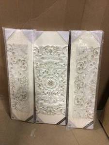 Wooden Mandala White 3D Embellished Canvas Wall Art Customer Returns See Pictures