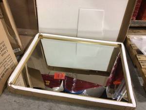 Medium Rectangle Brass Modern Mirror (40 in. H x 30 in. W) Customer Returns See Pictures